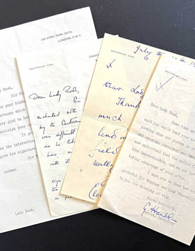 Letters sent to Lady Rook, Churchill's Neighbour