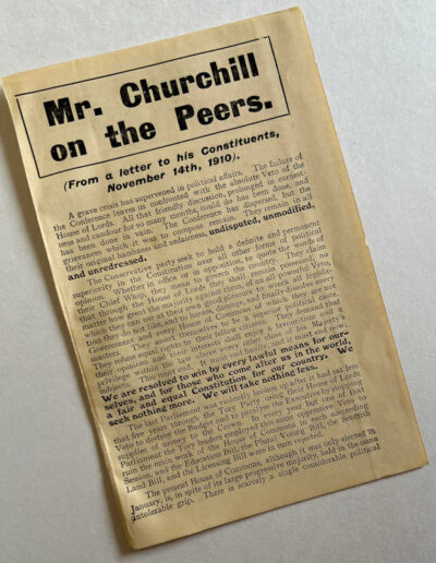 Mr Churchill On The Peers