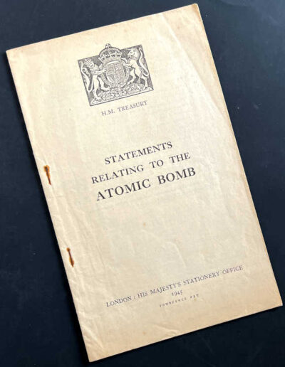 Pamphlet: Statements Relating to the Atomic Bomb