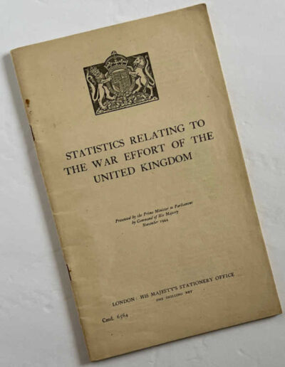 Pamphlet: Statistics Relating to the War Effort