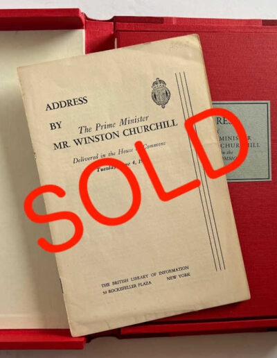 Churchill Pamphlet-Statement Delivered House of Commons June 4, 1940: SOLD