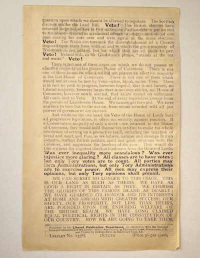 Mr Churchill On The Peers-Back Page