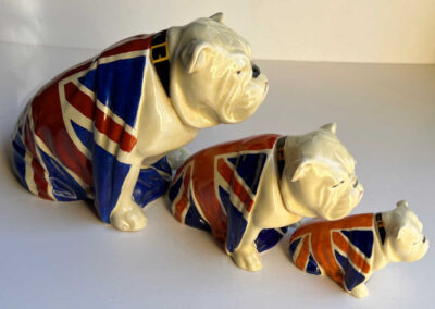 3 Royal Doulton Bulldogs: Side View