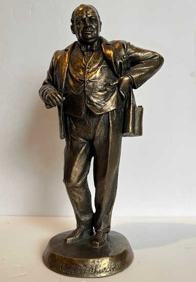 Veronese Design Churchill Bronze Finished Statue