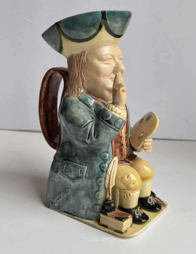Blue Churchill Toby Jug by Jarvis: Side View