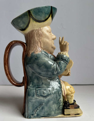 Blue Churchill Toby Jug by Jarvis: Side View