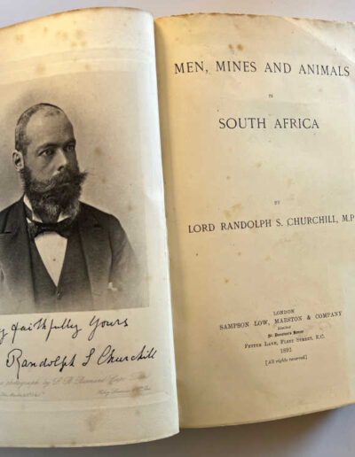 Men Mines & Animals in South Africa: R. Churchill Signature