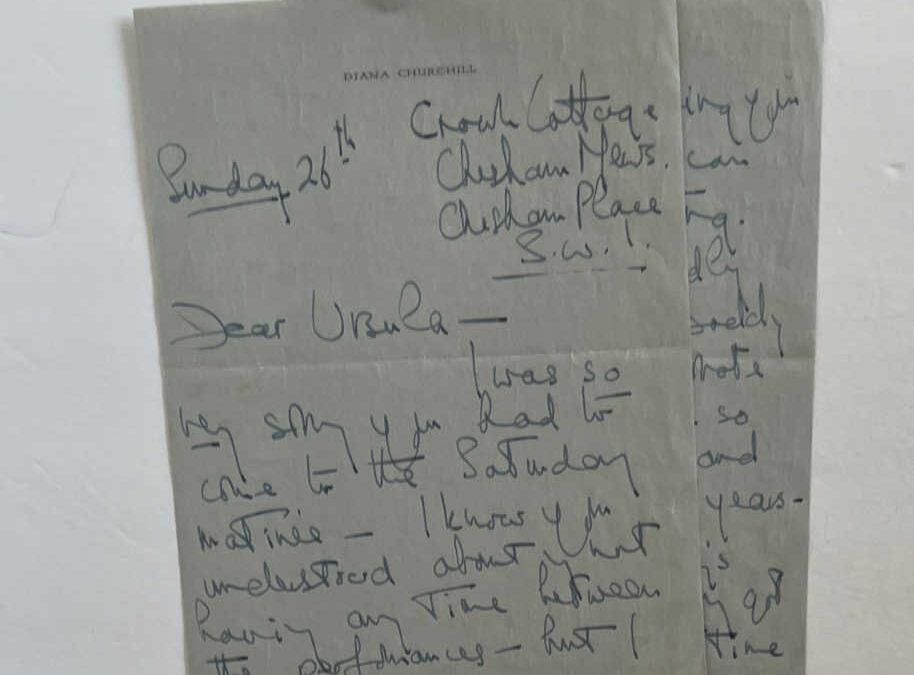 Autograph Letter from Diana Churchill