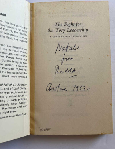 Fight For Tory Leadership: Churchill Inscription