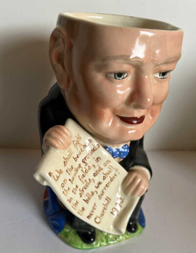 Winston Churchill Character Toby Jug by Beswick: Side View