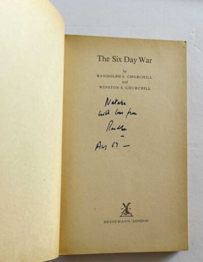 Randolph Churchill's Inscription in his Book, Six Day War