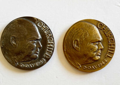 2 Churchill D-Day Anniversary Medallions by Nemon
