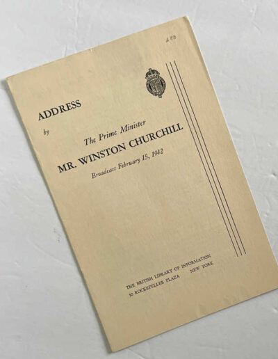Churchill Speech Feb 15, 1942