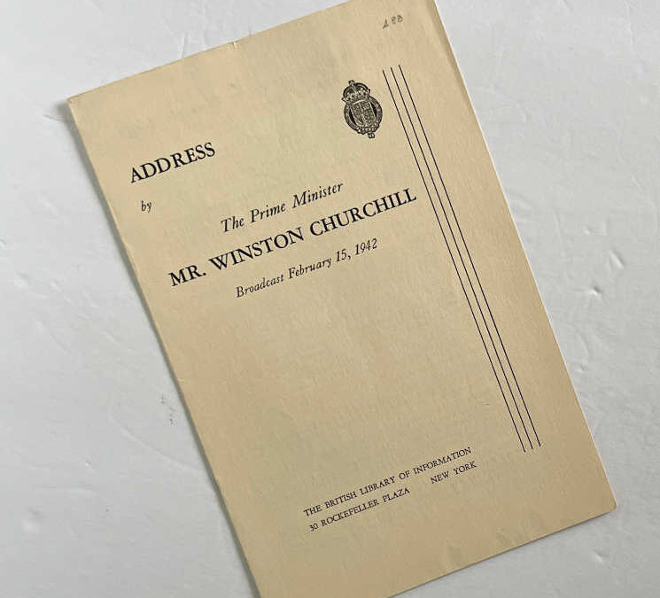 Feb 15, 1942: Address by The Prime Minister, W. Churchill