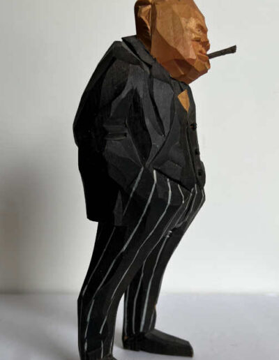 Churchill Wood Statue Swedish Hand Carved by Gunnarrson