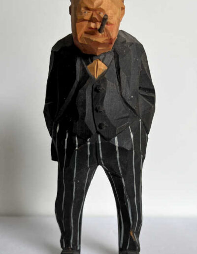 W. Churchill Wood Statue Swedish Hand Carved