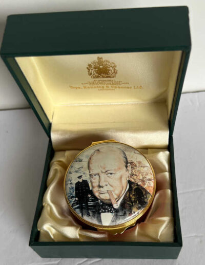 Winston Churchill Portrait Enamel Box in Presentation Case