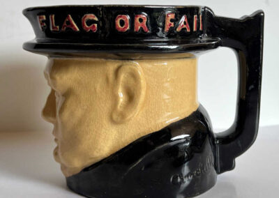 Black Churchill Mug / Toby Jug - "We Shall Not Flag Or Fail": Side View2