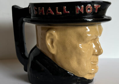 Black Churchill Mug / Toby Jug - "We Shall Not Flag Or Fail": Side View2