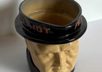 Black Churchill Mug / Toby Jug - "We Shall Not Flag Or Fail": Top View