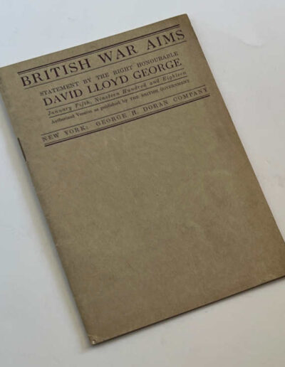 Booklet: British War Aims, 1918