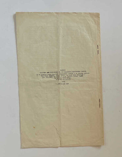 Buchenwald Camp Report: Pamphlet 1945: Back Cover