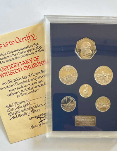 Centenary of Sir Winston Churchill-5 Silver Medallions with COA