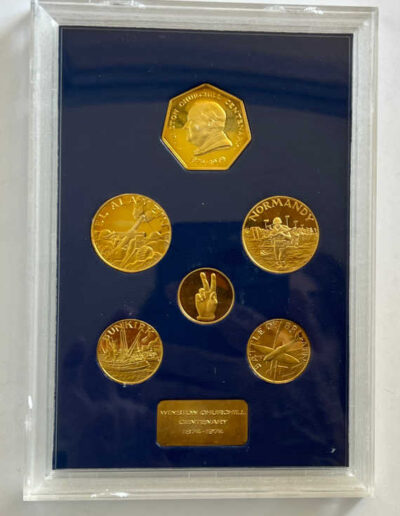 Churchill-5 Gold on Silver Medallions Obverse