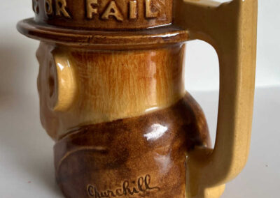 Brown Churchill Mug - "We Shall Not Flag Or Fail": Back View
