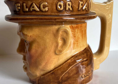Brown Churchill Mug - "We Shall Not Flag Or Fail": Side VIew