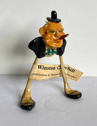 Churchill Figure Made From a Chicken Wishbone