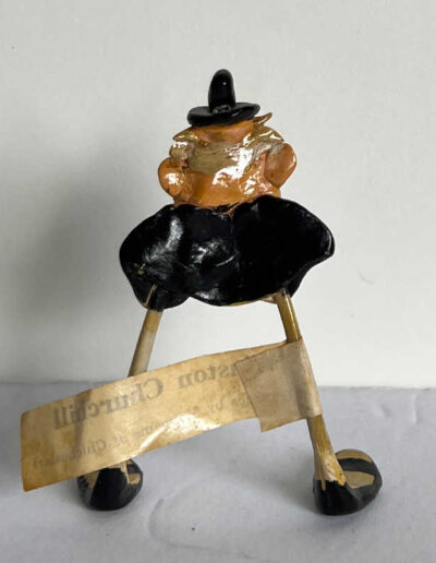 Churchill Figure Made From a Chicken Wishbone - Back View