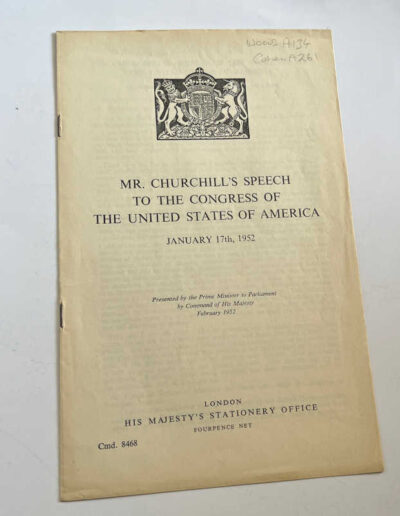 Churchill's 3rd Speech to US Congress: Jan 17, 1952