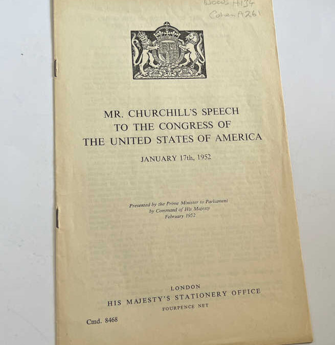 Mr. Churchill’s Speech to the Congress: Jan 17th, 1952