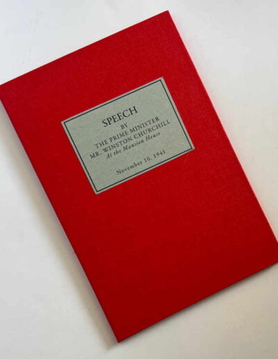 Protective Chemise Housing Churchill's Speech: Nov 10, 1941