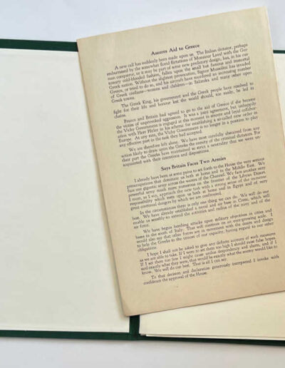 Churchill Speech Nov 5 1940, Back