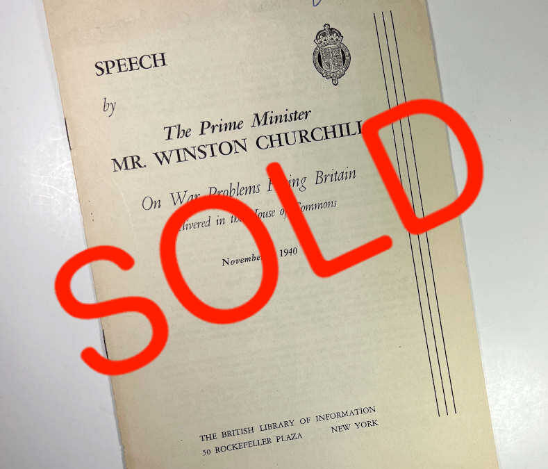 Churchill Speech: On War Problems Facing Britain, Nov 5, 1940