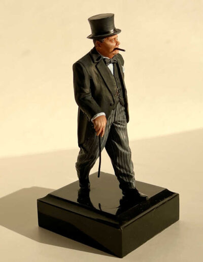 Lead Figurine of Churchill in Top Hat and Tails: Side View
