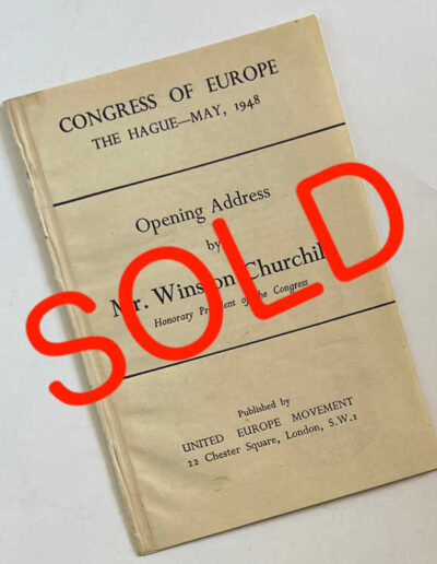 Congress of Europe May 1948 - now SOLD