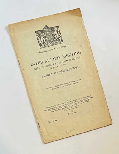 Inter-Allied Meeting June 12 1941 Pamphlet
