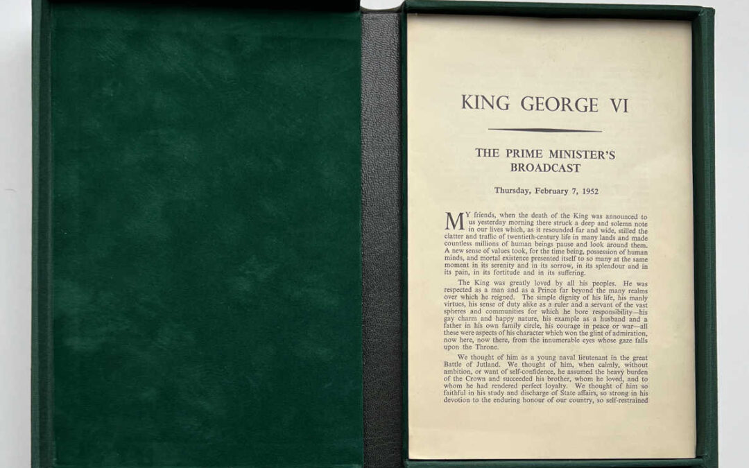 King George VI – Churchill’s Address, Feb 7 1952