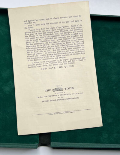 Churchill's Speech (Back): King George VI. Feb 1952