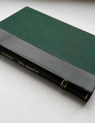 Green Solander Case protecting Churchill's Speech: King George VI