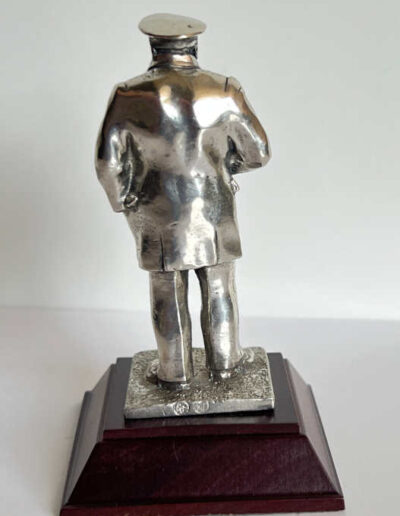 Pewter figure of Churchill by English: Back