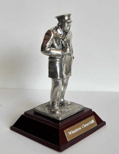 Pewter figure of Churchill by English: Side View