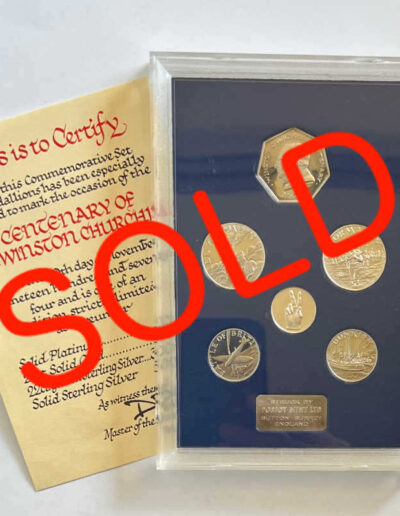 SOLD: Centenary of Sir Winston Churchill-5 Silver Medallions with COA