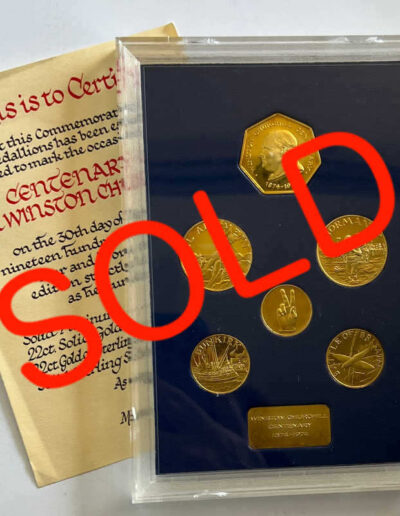 SOLD: Churchill-5 Gold on Silver Medallions