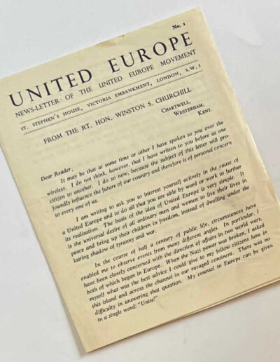 United Europe 1946 Newsletter