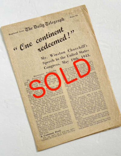 One Continent Redeemed Churchill Speech: now SOLD
