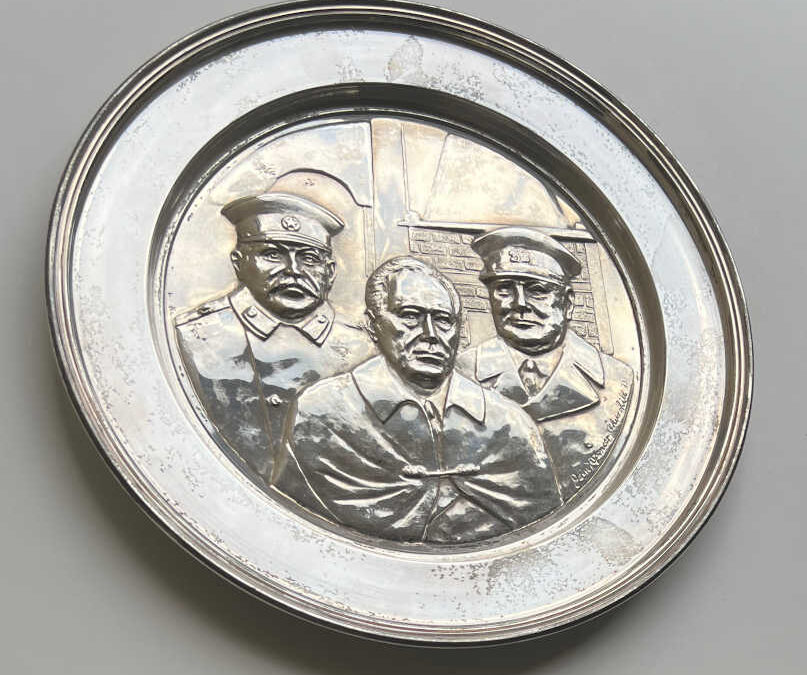 Yalta Conference Silver Plate by J. Spencer-Churchill